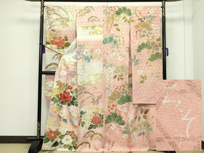 平和屋本店●極上 創業460年・千總 振袖 駒刺繍 草花文 暈し染め 金彩 高島屋扱い 逸品 CZAA1379s5