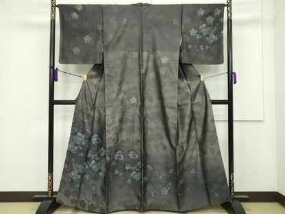平和屋本店●極上 西陣 とみや織物謹製 訪問着 お召地 福寿 葡萄蔦の葉文 逸品 未使用 CZAA1439s5