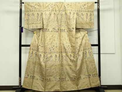 平和屋本店●極上 訪問着 総刺繍 スワトウ相良刺繍 エジプト壁画文様 逸品 CZAA1453s5