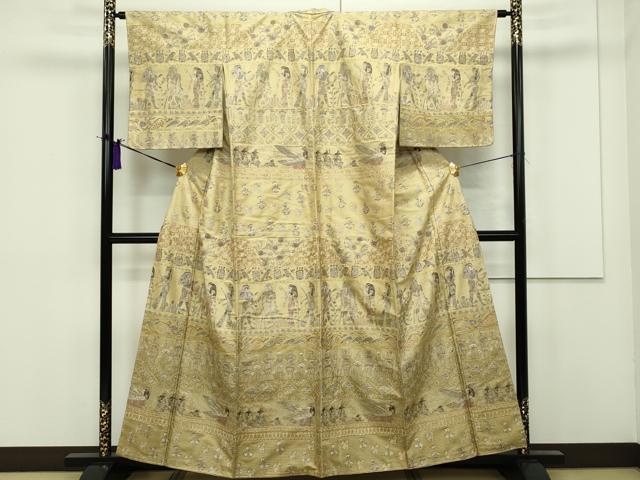 平和屋本店●極上 訪問着 総刺繍 スワトウ相良刺繍 エジプト壁画文様 逸品 CZAA1453s5