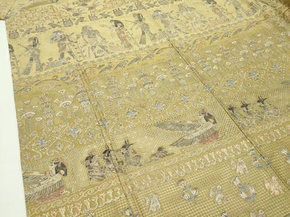 平和屋本店●極上 訪問着 総刺繍 スワトウ相良刺繍 エジプト壁画文様 逸品 CZAA1453s5