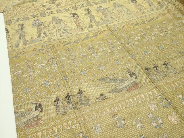 平和屋本店●極上 訪問着 総刺繍 スワトウ相良刺繍 エジプト壁画文様 逸品 CZAA1453s5