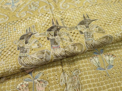平和屋本店●極上 訪問着 総刺繍 スワトウ相良刺繍 エジプト壁画文様 逸品 CZAA1453s5