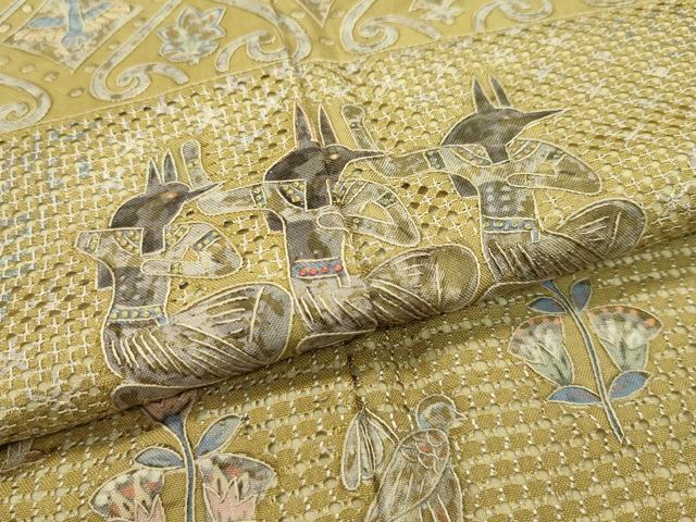平和屋本店●極上 訪問着 総刺繍 スワトウ相良刺繍 エジプト壁画文様 逸品 CZAA1453s5