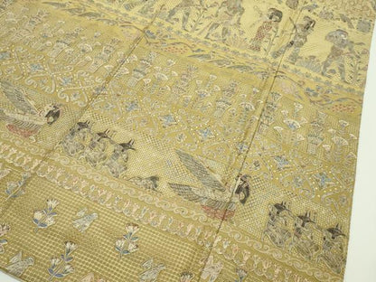 平和屋本店●極上 訪問着 総刺繍 スワトウ相良刺繍 エジプト壁画文様 逸品 CZAA1453s5