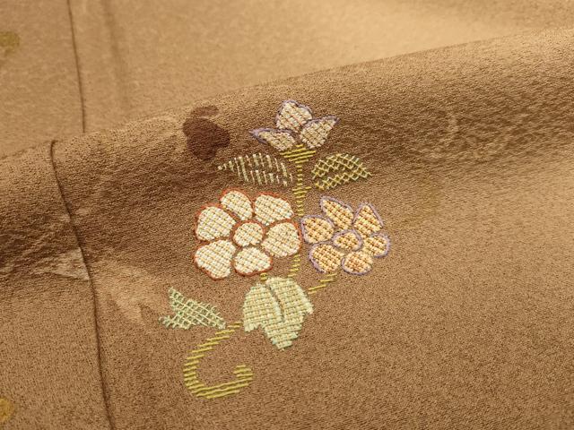 平和屋本店●極上 創業460年・千總 訪問着 草花文 暈し染め 金糸 逸品 CZAA1510s5