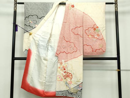 平和屋本店■極上　七五三　女の子　7歳　祝着　総絞り　総刺繍　熨斗草花文　金糸　逸品　CZAA1524s5