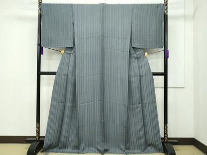 平和屋本店▽極上 お召 単衣 間道 逸品 CZAA1533s5