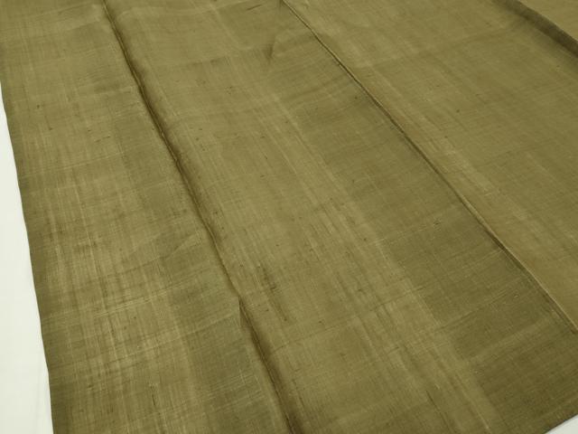 平和屋本店＊最高級 夏物 重要無形文化財 越後上布 小河正義作 色無地 路考茶色 証紙付き 芋麻 逸品 CZAA1550s5