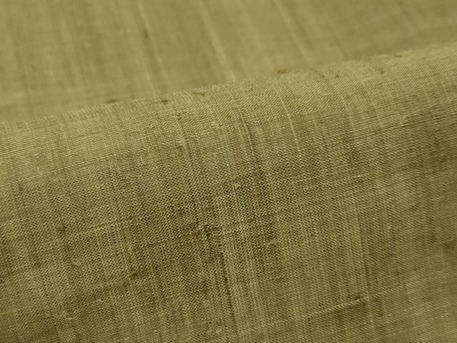 平和屋本店＊最高級 夏物 重要無形文化財 越後上布 小河正義作 色無地 路考茶色 証紙付き 芋麻 逸品 CZAA1550s5