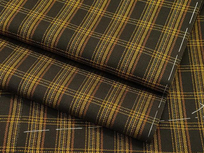 平和屋本店■極上　本場黄八丈　黒八丈　まるまなこ　紬　格子柄　逸品　未使用　CZAA1553s5