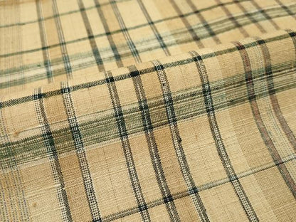 平和屋本店●希少 宗広ふきゑ 郡上紬 草木染 格子柄 証紙付き 逸品 CZAA1554s5