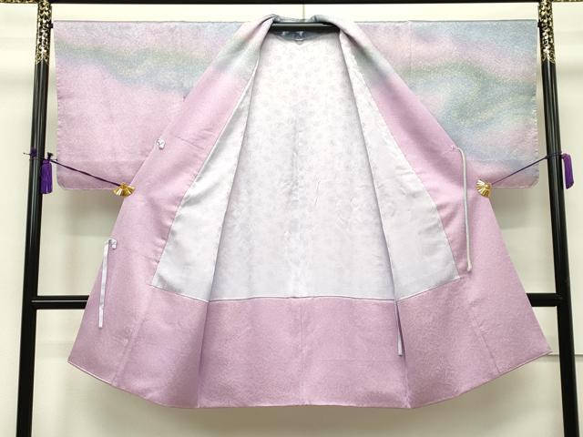 平和屋本店■最高級　初代　久保田一竹　幻の辻が花　道中着　ロング丈　絞り　金通し地　共箱付き　逸品　未使用　CZAA1559s5