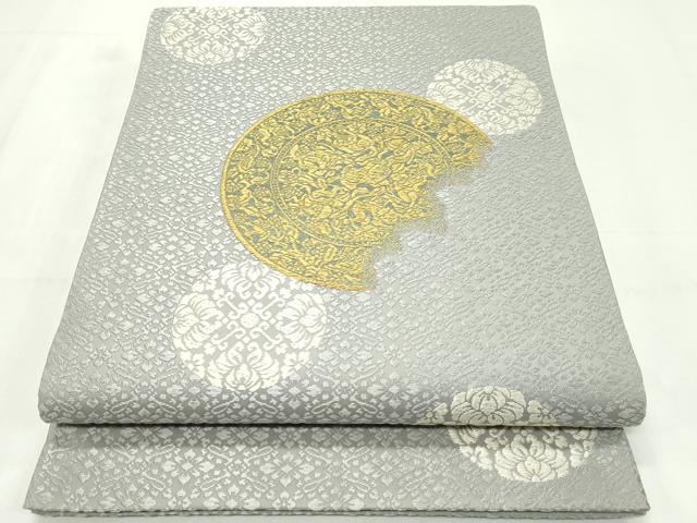 平和屋本店■極上 皇室・伊勢神宮御用 御御帯 山口美術織物 山口弘躬 六通太鼓柄袋帯 葡萄鏡文 唐織 共箱付き 逸品 未使用 CZAA1599s5