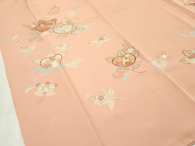 平和屋本店●極上　創業460年・千總　訪問着　駒刺繍　草花文　金彩　深支子色地　高島屋扱い　逸品　CZAA1622s5
