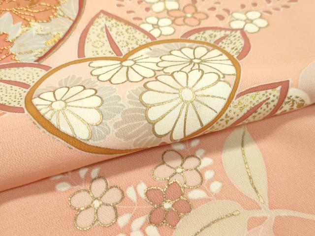 平和屋本店●極上　創業460年・千總　訪問着　駒刺繍　草花文　金彩　深支子色地　高島屋扱い　逸品　CZAA1622s5
