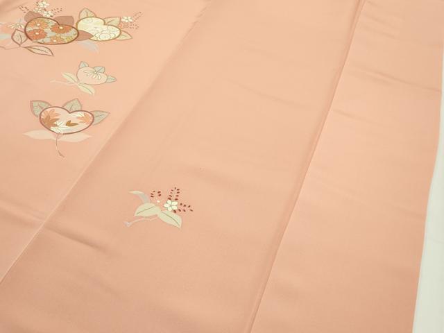 平和屋本店●極上　創業460年・千總　訪問着　駒刺繍　草花文　金彩　深支子色地　高島屋扱い　逸品　CZAA1622s5