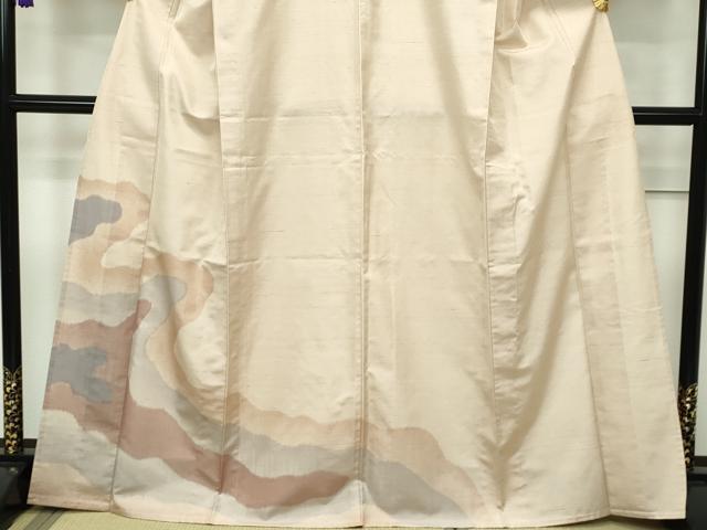 平和屋本店■極上　訪問着　単衣　紬地　道長文様　逸品　CZAA1623s5