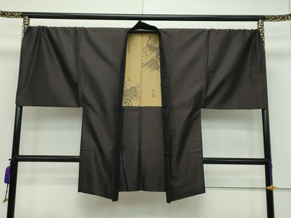 平和屋本店■極上　男性　長羽織　お召地　羽裏：龍・虎　逸品　CZAA1637s5