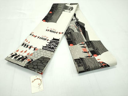 平和屋本店■極上　両面　半幅帯　WAKKA　ワッカ　うさぎ　遊禅庵　逸品　未使用　CZAA1650s5
