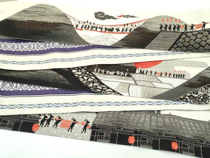 平和屋本店■極上　両面　半幅帯　WAKKA　ワッカ　うさぎ　遊禅庵　逸品　未使用　CZAA1650s5