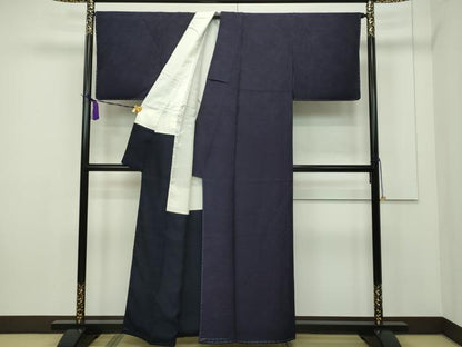 平和屋本店■極上　藍造り国選定無形文化財　藍師・佐藤昭人　色無地　黒紅色　証紙付き　逸品　未使用　CZAA1698s5 - 平和屋