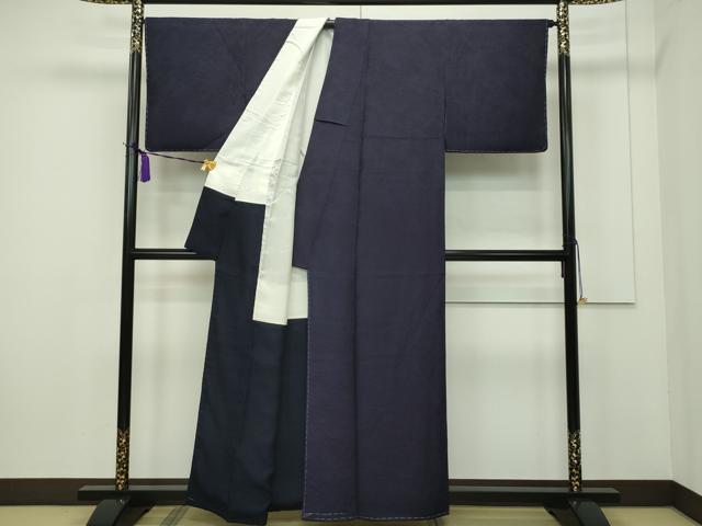 平和屋本店■極上　藍造り国選定無形文化財　藍師・佐藤昭人　色無地　黒紅色　証紙付き　逸品　未使用　CZAA1698s5 - 平和屋