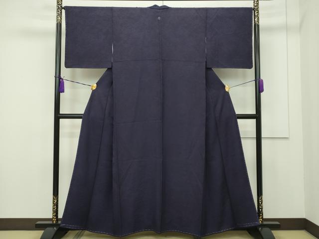 平和屋本店■極上　藍造り国選定無形文化財　藍師・佐藤昭人　色無地　黒紅色　証紙付き　逸品　未使用　CZAA1698s5 - 平和屋