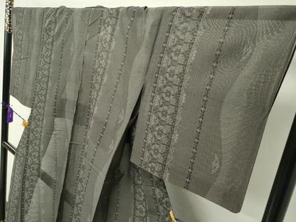 平和屋本店■極上　夏物　本場大島紬　夏大島　泥染め　９マルキ　白新染織謹製　証紙付き　逸品　CZAA1727s5