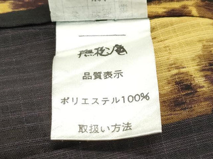 平和屋本店■極上　夏物　撫松庵　小紋・浴衣兼用　セオアルファ　草花文　黒地　洗える着物　逸品　未使用　CZAA1729s5