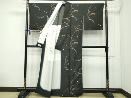 平和屋本店■極上　京都西陣・想屋謹製　お召　胴抜き仕立て　兎　やまと誂製　逸品　CZAA1730s5