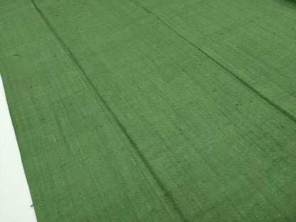 平和屋本店■極上　浦野理一　経節紬　色無地　松葉色　胴抜き仕立て　逸品　未使用　CZAA1731s5