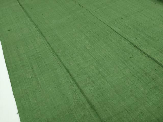 平和屋本店■極上　浦野理一　経節紬　色無地　松葉色　胴抜き仕立て　逸品　未使用　CZAA1731s5