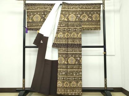 平和屋本店●極上 訪問着 総刺繍 スワトウ刺繍 更紗花文 金糸 ますいわ屋扱い 逸品 CZAA1740s5