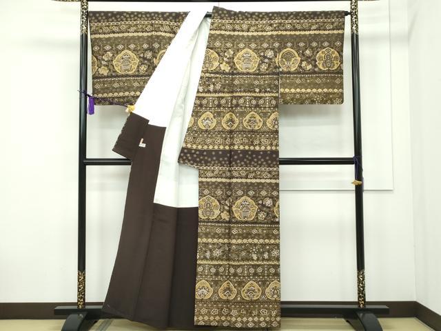 平和屋本店●極上 訪問着 総刺繍 スワトウ刺繍 更紗花文 金糸 ますいわ屋扱い 逸品 CZAA1740s5