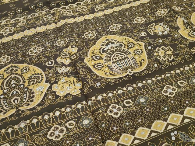 平和屋本店●極上 訪問着 総刺繍 スワトウ刺繍 更紗花文 金糸 ますいわ屋扱い 逸品 CZAA1740s5