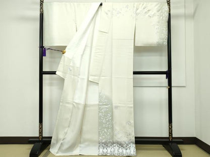 平和屋本店■極上　訪問着・袋帯セット　刺繍　花唐草文　暈し染め　銀彩　逸品　CZAA1741s5
