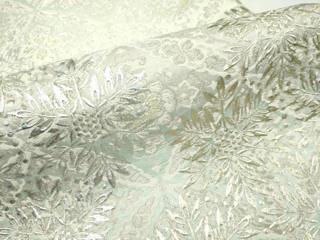 平和屋本店■極上　訪問着・袋帯セット　刺繍　花唐草文　暈し染め　銀彩　逸品　CZAA1741s5