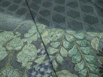 平和屋本店■極上　訪問着　辻が花　スワトウ刺繍　紬地　絞り　金彩　逸品　未使用　CZAA1742s5