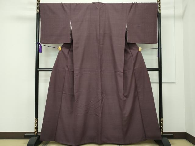 平和屋本店■極上　本場結城紬　重要無形文化財　奥順謹製　色無地　黒鳶色　鈴乃屋扱い　証紙付き　逸品　CZAA1749s5