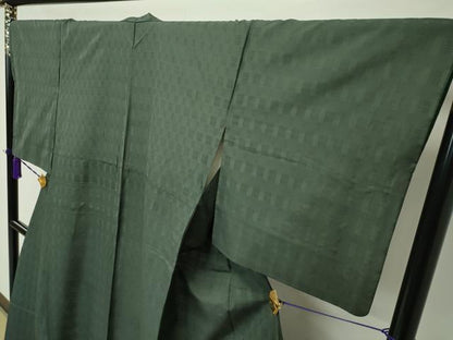 平和屋本店●希少 沖縄県最高級織物 首里花倉織 首里織 花織・絽織・紗織 色無地 藍媚茶色 逸品 CZAA1759s5