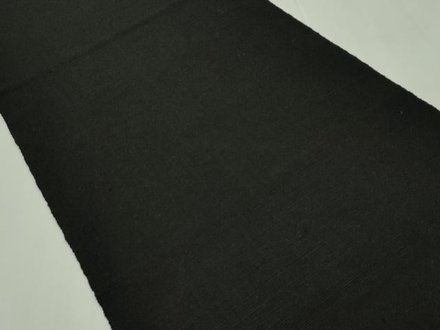 平和屋本店●極上 本場結城紬地 重要無形文化財 八寸名古屋帯 黒地 証紙付き 逸品 CZAA1777s5