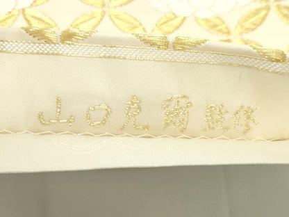 平和屋本店■極上 山口美術織物 皇室 伊勢神宮御用 山口克爾監修 六通柄袋帯 唐織 能衣七宝菊文 金銀糸 冊子付き 逸品 未使用 CZAA1781s5