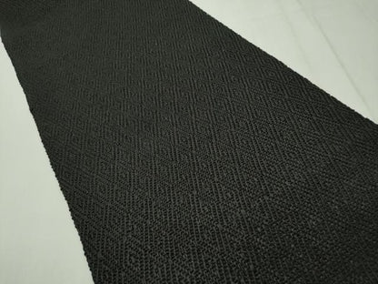 平和屋本店●希少 ざざんざ織 八寸名古屋帯 入子菱 黒地 逸品 未使用 CZAA1796s5