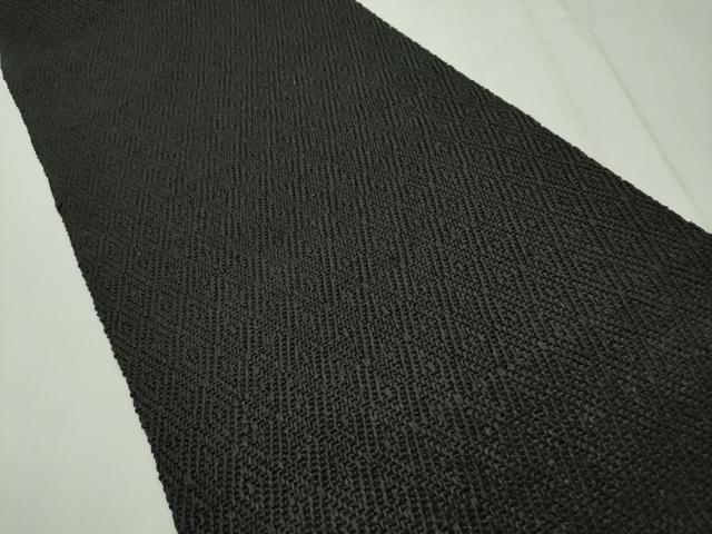 平和屋本店●希少 ざざんざ織 八寸名古屋帯 入子菱 黒地 逸品 未使用 CZAA1796s5
