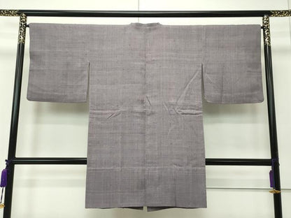 平和屋本店■極上　浦野理一　経節紬　道行コート　ロング丈　鳩羽鼠色　逸品　CZAA1809s5