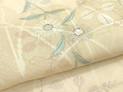 平和屋本店■極上　夏物　訪問着　紗　手描き　草花文　暈し染め　銀彩　逸品　CZAA1812s5
