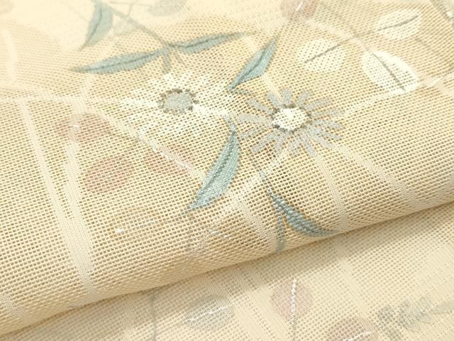 平和屋本店■極上　夏物　訪問着　紗　手描き　草花文　暈し染め　銀彩　逸品　CZAA1812s5