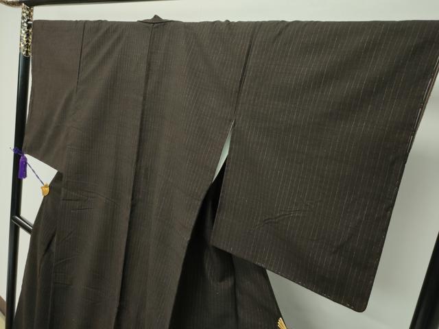 平和屋本店●極上 日本工芸会正会員 伝統工芸士 鈴木苧紡庵 重要無形文化財 紬 間道 証紙付き 逸品 CZAA1818s5