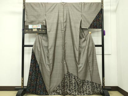 平和屋本店■極上 白泥染の第一人者・絣の魔術師 恵積五郎 本場大島紬 泥染め ９マルキ いろは唄 恵大島織物謹製 証紙付き 逸品 CZAA1824s5